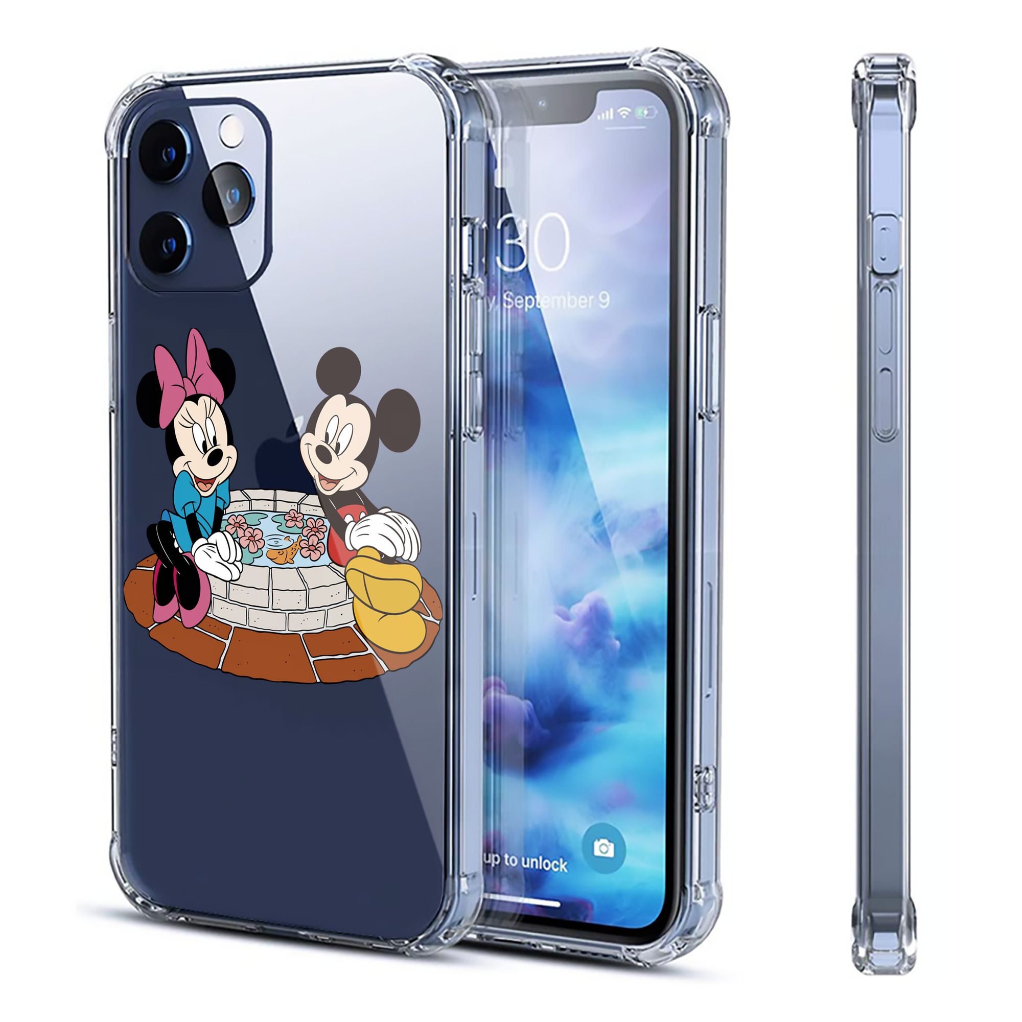 （画像用） ミッキーマウス Mickey Mouse 【iPhone 12シリーズ対応】透明スマホケース（クリアソフトケース）